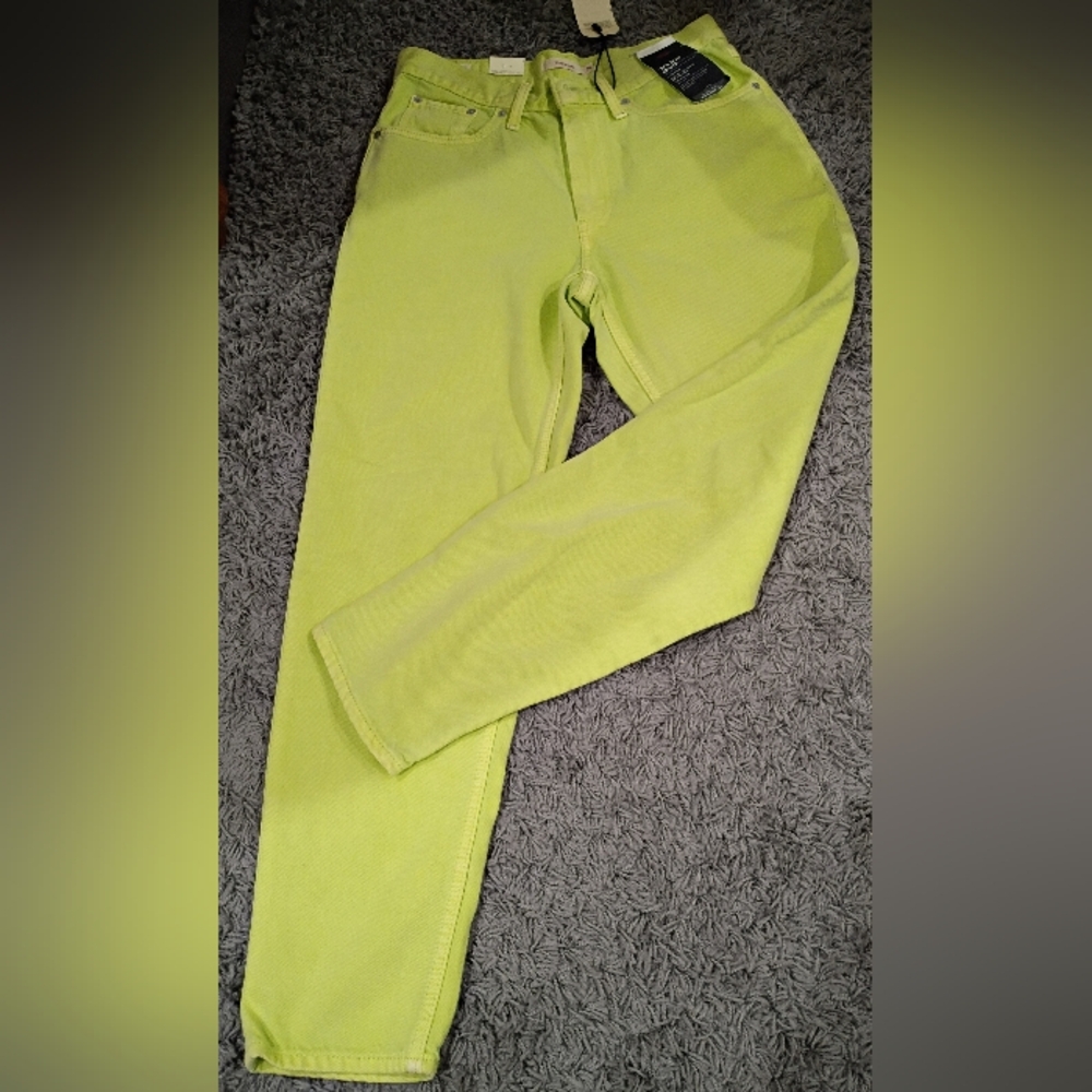 Levi's Neon Lime Green 80s Mom Jeans